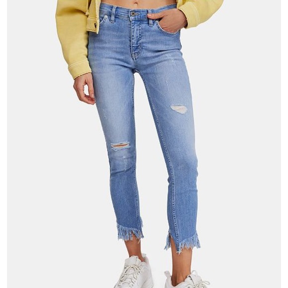 Free People Denim - Free People Frayed Skinny Jean